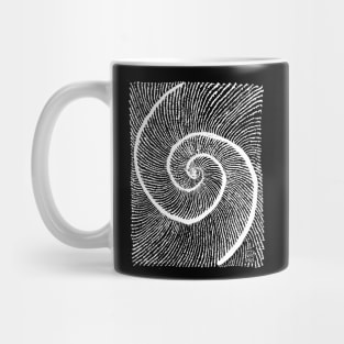 White double shell Fibonacci spiral golden ratio Mug
